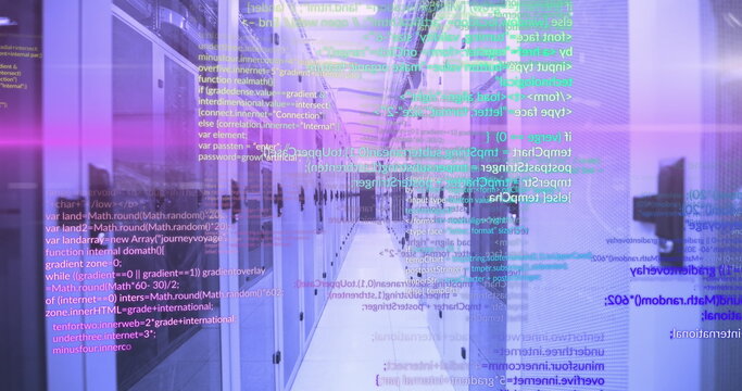 Image of programming languages moving over data server systems