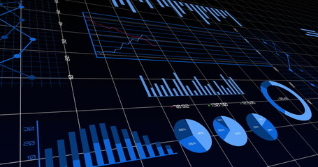 Image of statistics and financial data processing on grid