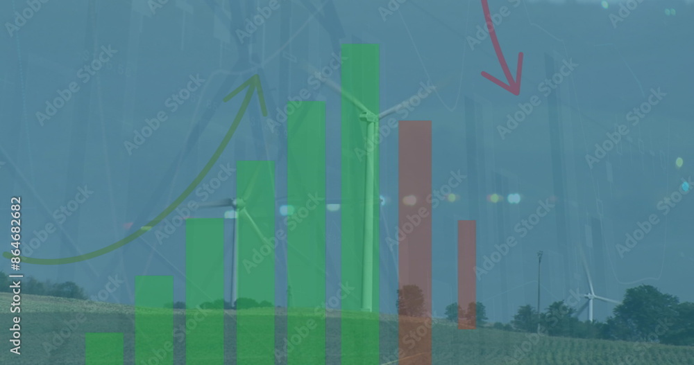 Poster image of data processing over wind turbines