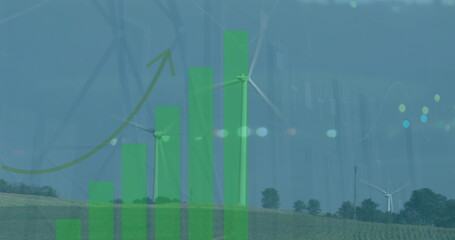 Image of data processing over wind turbines
