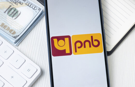 New York, USA - 21 June 2024: Punjab National Bank Logo on Phone Screen, PNB Company Icon