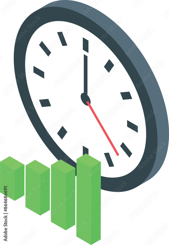 Poster clock is counting down as a bar chart grows, symbolizing the passage of time and the urgency of dead