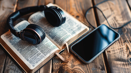 bible and headphones 