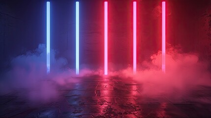 Abstract illustration wallpaper with neon lights and colors. Generative AI 