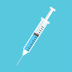 syringe illustration, vector illustration in flat style	