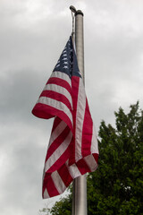 Naklejka premium american flag in the wind