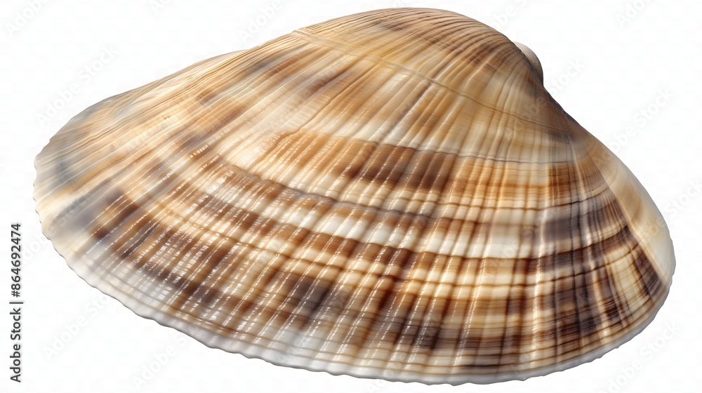 Poster 1. render a detailed image of a clam's entire body, isolated on a transparent background, showcasing