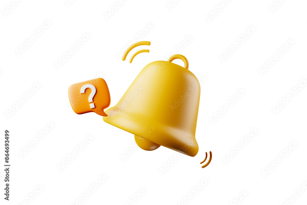 Poster 3d rendering of suspicious alert icon with question mark in the icon