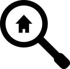 Icon of a magnifying glass for housing search