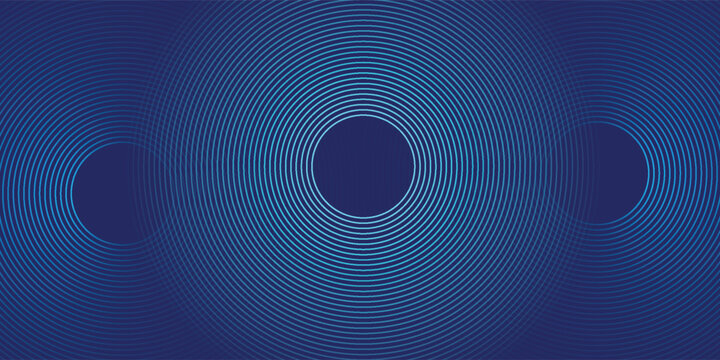 Abstract blue glowing geometric lines on dark blue background. Modern shiny blue circle lines pattern. Futuristic technology concept.vektor