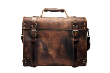 Vintage Leather Suitcase with Buckles
