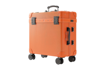 Orange Suitcase isolated on white background