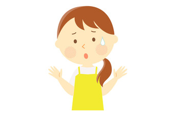 困った顔の女性のベクターイラスト