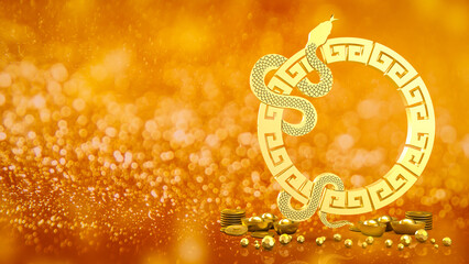 Naklejka premium The year of snake for holiday concept 3d rendering.