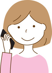 Obraz premium スマホで電話する女性 