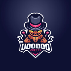 Voodoo Mascot Esport Logo Design Illustration For Gaming Club