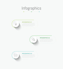 Infographic 3 options design elements for your business data. Vector Illustration.