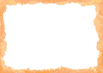 白い星を散らしたオレンジ系の水彩風の細めフレーム