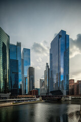 Fototapeta premium chicago city downtown architecture and street scenes