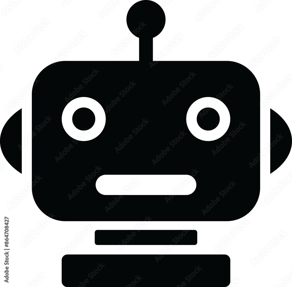 Poster bot icon on transparent background, chatbot and virtual assistant for websites.