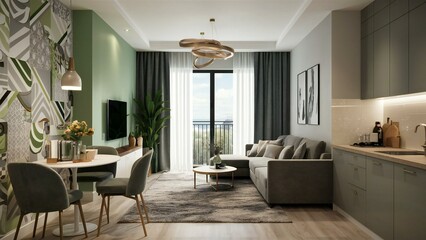 Fototapeta premium modern living room interior