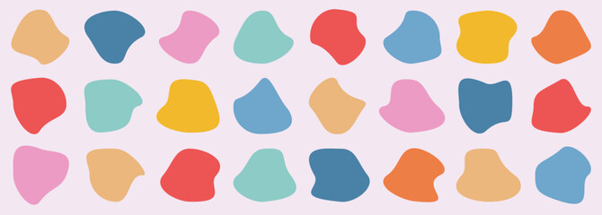 Blob shapes colorful collection vector design. Abstract blobs background. Blobs pattern. Liquid shape. Background of stones.