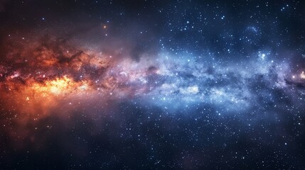 A galaxy with a blue and orange line