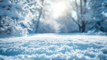 Sparkling snow surface crisp winter theme