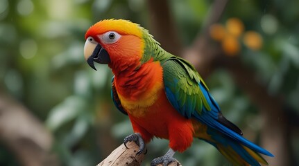 Fototapeta premium Vibrant Summer Parrot Add a burst of tropical color to your project.generative.ai