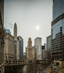 Obraz premium chicago city downtown architecture and street scenes