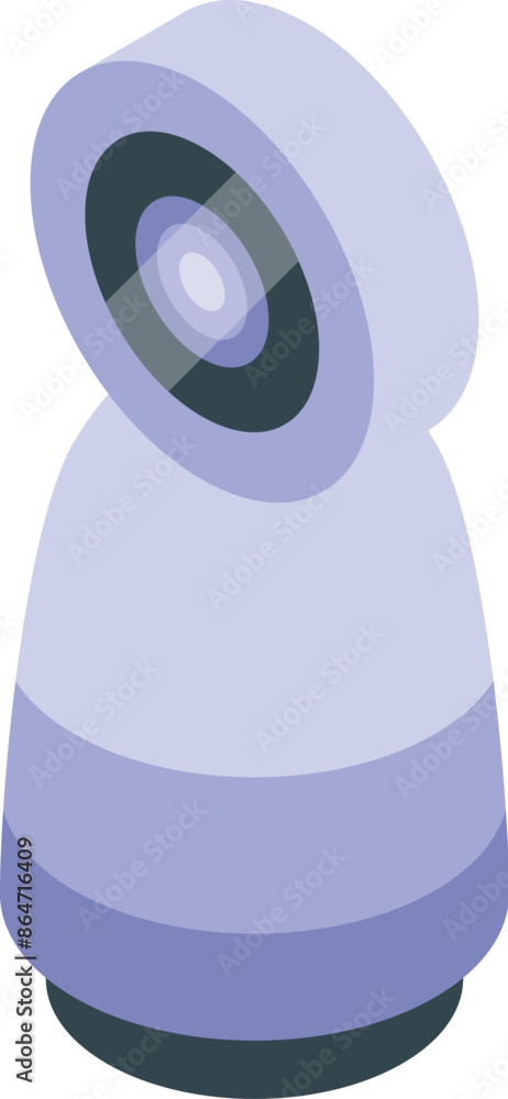 Poster modern security camera monitoring system isometric icon, video recording device