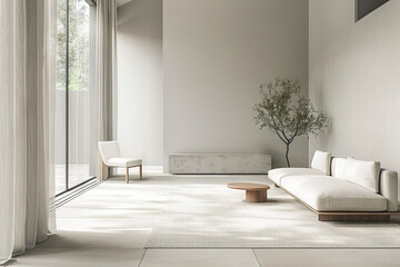 living room with a modern minimalist design