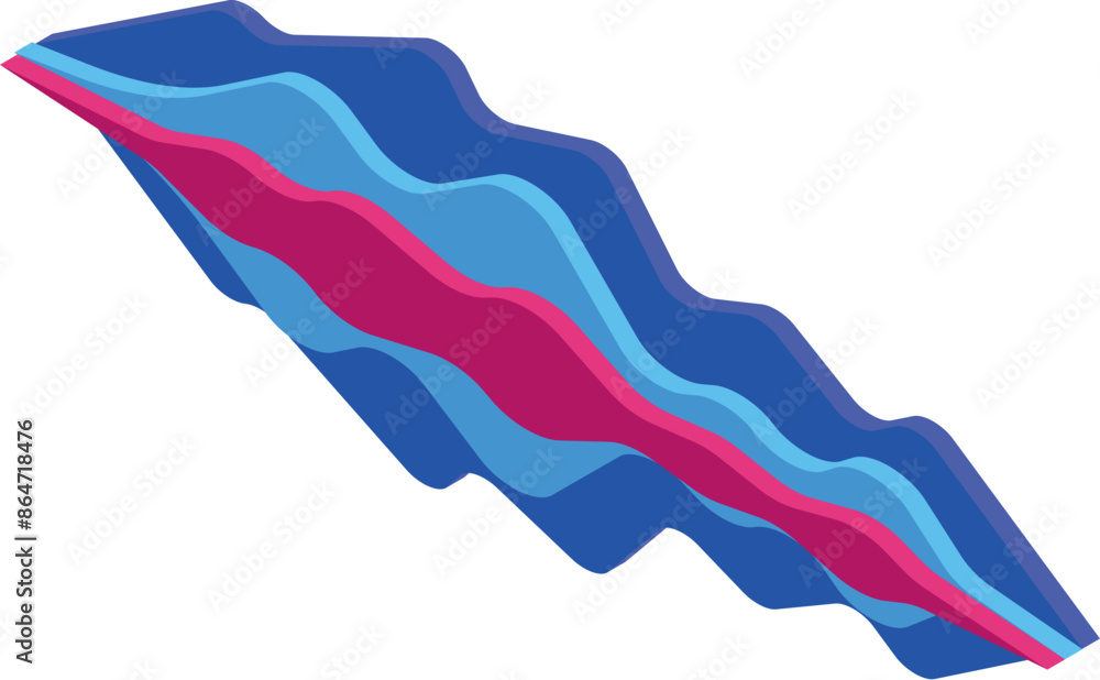 Poster abstract background with wavy shapes flowing in a rhythmic pattern, creating a sense of movement and