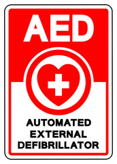 AED Automated External Defibrillator Symbol Sign, Vector Illustration, Isolate On White Background Label .EPS10