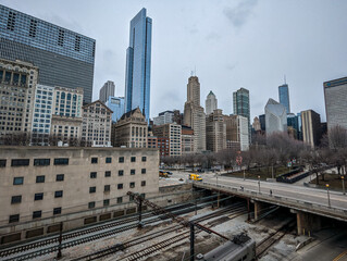 Naklejka premium Chicago street scenes during day