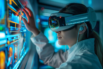 Woman in VR glasses