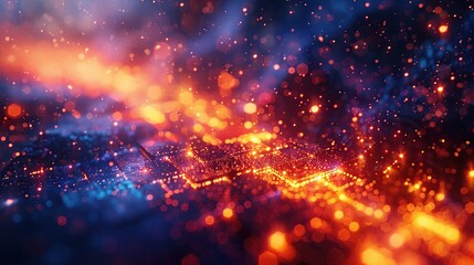 Fototapeta premium Abstract Brickwork with Red Glow