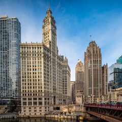 Obraz premium chicago city downtown architecture and street scenes