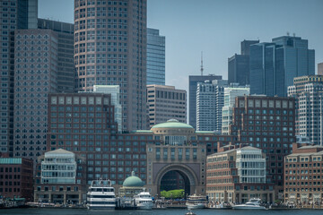 Obraz premium boston city massachusetts waterfron harbor day views