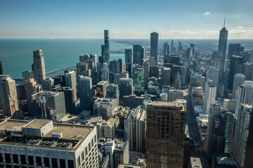 Obraz premium street views of city of chicago illinois on sunny day