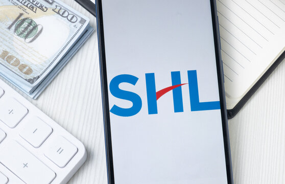 New York, USA - 21 June 2024: SHL Finance Logo on Phone Screen, Company Icon