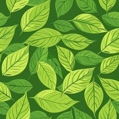 Fototapeta premium Vibrant Eco-Friendly Leaf Patterns: Sustainable Greenery Motifs for Nature Lovers, seamless
