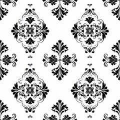 Exquisite Oriental Elegance: Intricate Motifs with Graceful Curves on White Background