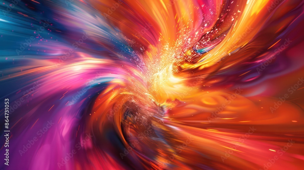 Poster a colorful explosion of light and color