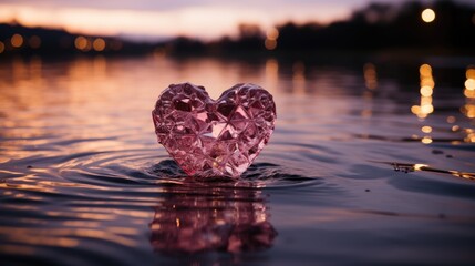 Fototapeta premium heart on the water