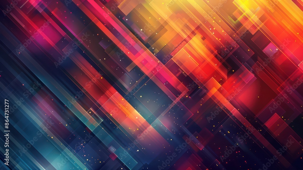 Aufkleber a colorful, abstract background with a lot of lines and dots