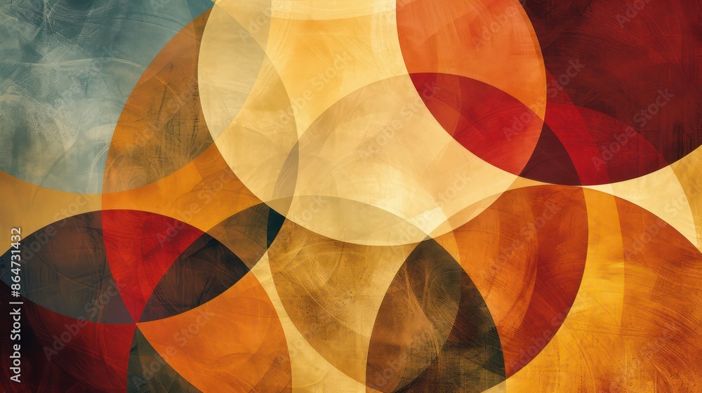 Poster a colorful abstract painting with circles of different sizes and colors
