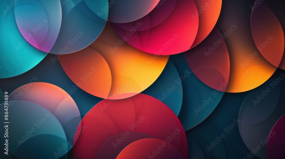 Aufkleber A colorful background with many circles of different colors