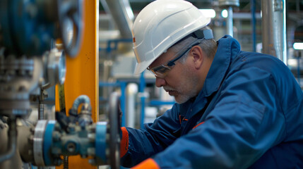 The engineer is ensuring compliance with environmental regulations.