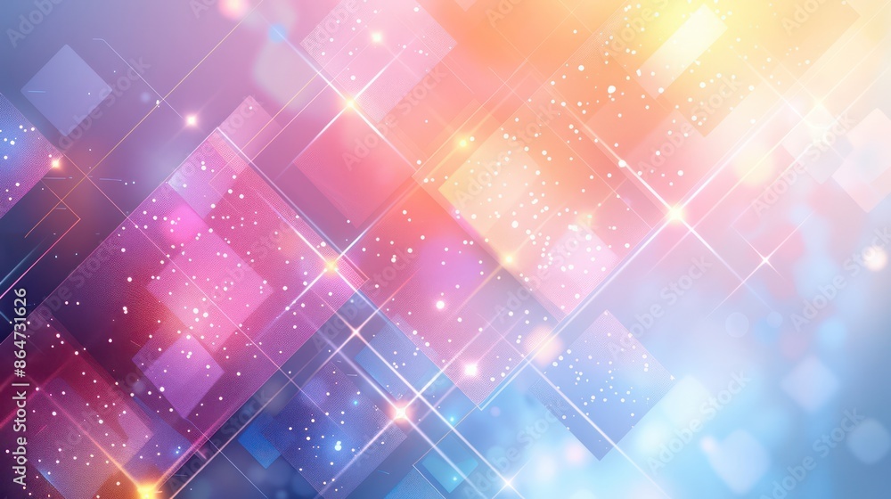 Poster A colorful background with a lot of sparkles and squares